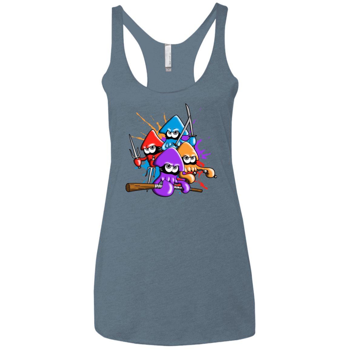 T-Shirts Indigo / X-Small Teenage Mutant Ninja Squids Women's Triblend Racerback Tank