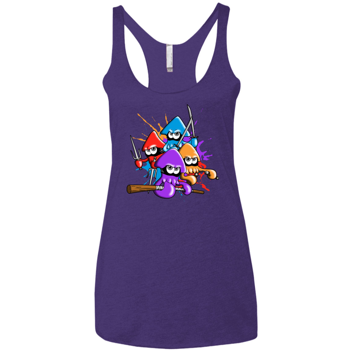 T-Shirts Purple Rush / X-Small Teenage Mutant Ninja Squids Women's Triblend Racerback Tank
