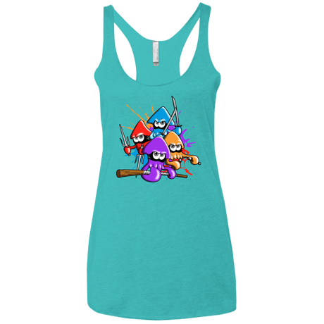 T-Shirts Tahiti Blue / X-Small Teenage Mutant Ninja Squids Women's Triblend Racerback Tank