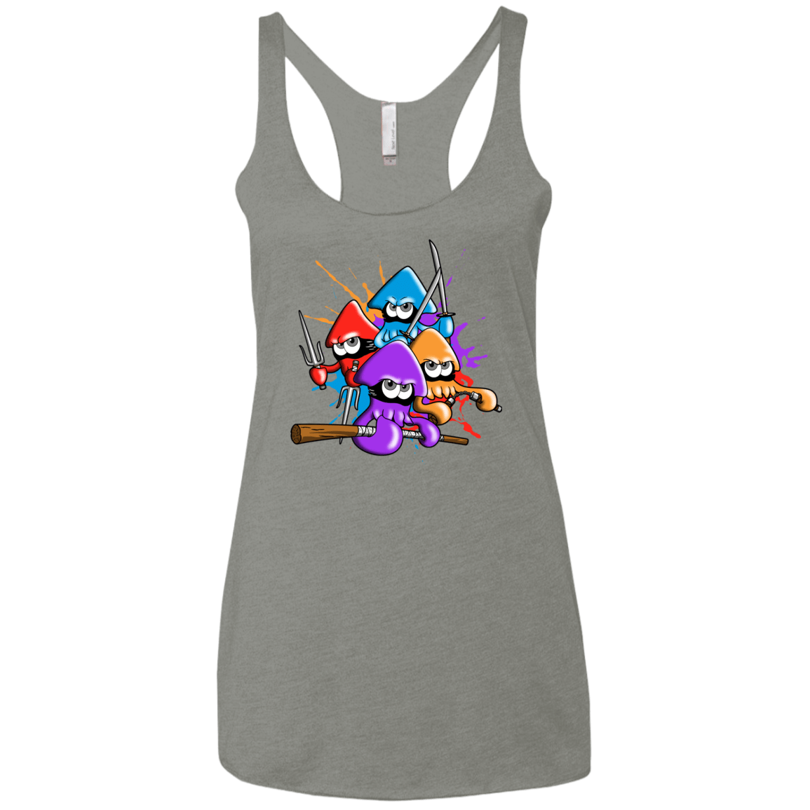 T-Shirts Venetian Grey / X-Small Teenage Mutant Ninja Squids Women's Triblend Racerback Tank