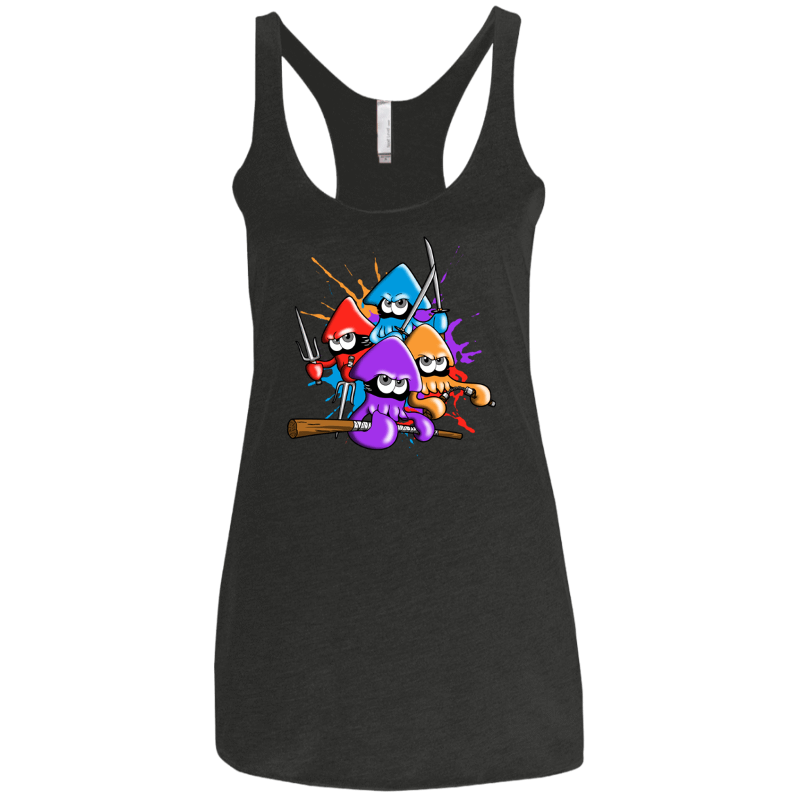 T-Shirts Vintage Black / X-Small Teenage Mutant Ninja Squids Women's Triblend Racerback Tank