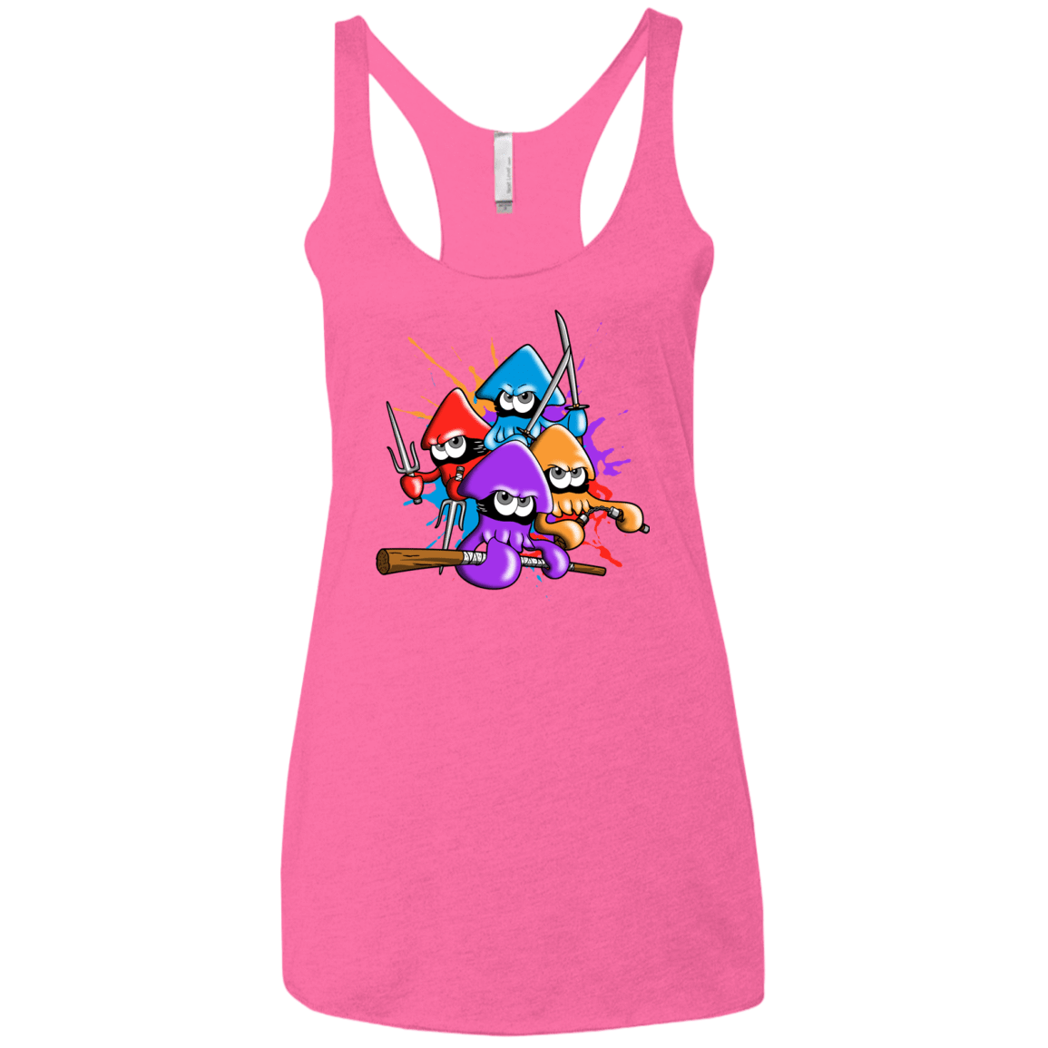T-Shirts Vintage Pink / X-Small Teenage Mutant Ninja Squids Women's Triblend Racerback Tank