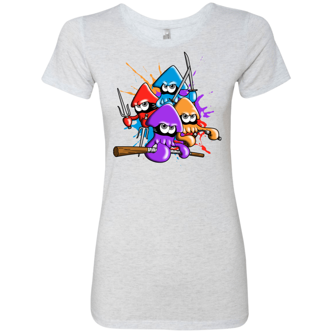 T-Shirts Heather White / S Teenage Mutant Ninja Squids Women's Triblend T-Shirt