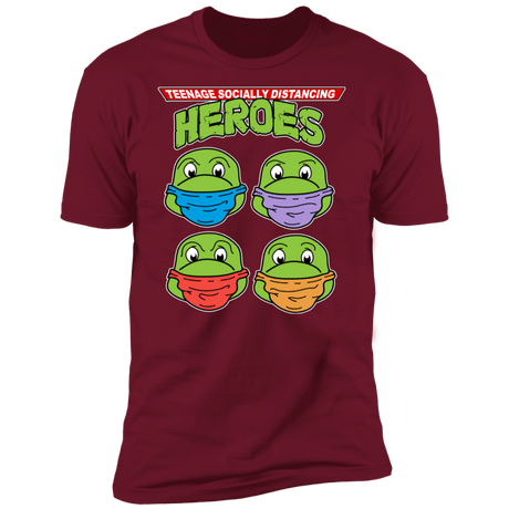 T-Shirts Cardinal / S Teenage Socially Distancing Heroes Men's Premium T-Shirt