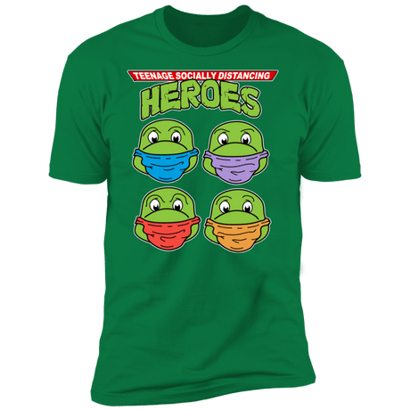 T-Shirts Kelly Green / S Teenage Socially Distancing Heroes Men's Premium T-Shirt