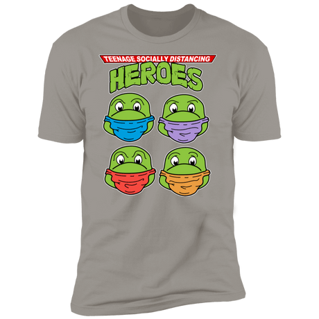 T-Shirts Light Grey / S Teenage Socially Distancing Heroes Men's Premium T-Shirt