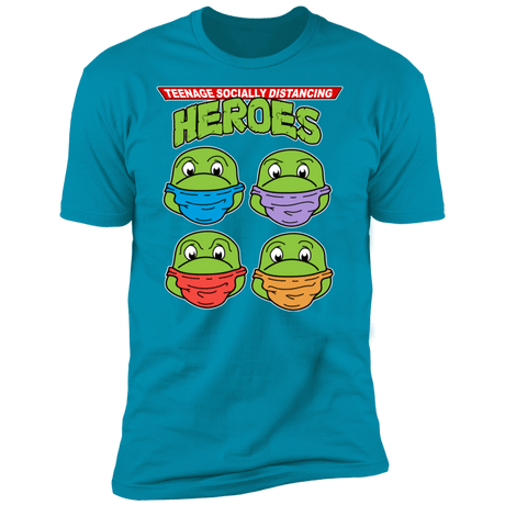 T-Shirts Turquoise / S Teenage Socially Distancing Heroes Men's Premium T-Shirt