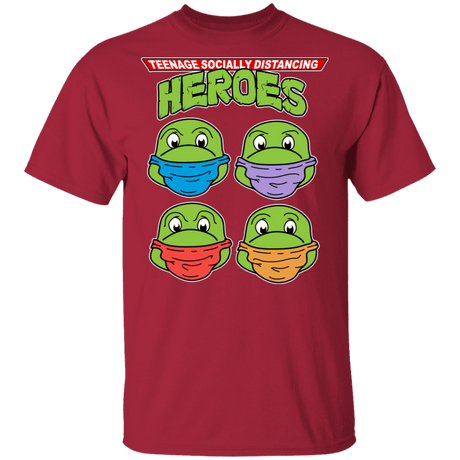 T-Shirts Cardinal / S Teenage Socially Distancing Heroes T-Shirt