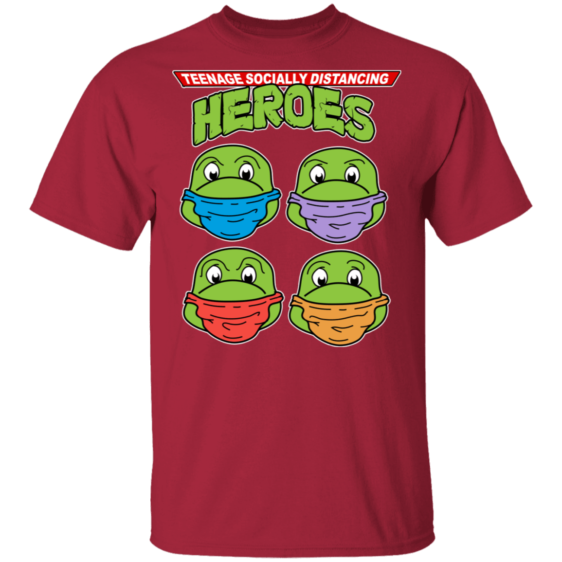 T-Shirts Cardinal / S Teenage Socially Distancing Heroes T-Shirt