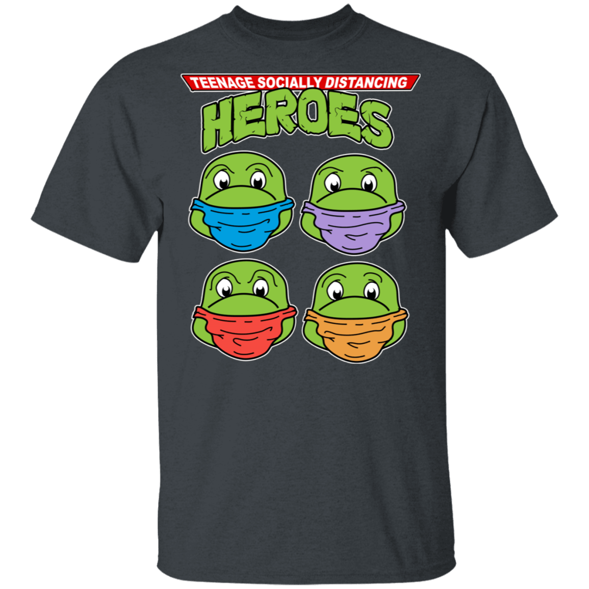 T-Shirts Dark Heather / S Teenage Socially Distancing Heroes T-Shirt