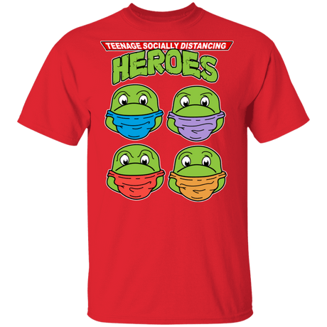 T-Shirts Red / S Teenage Socially Distancing Heroes T-Shirt