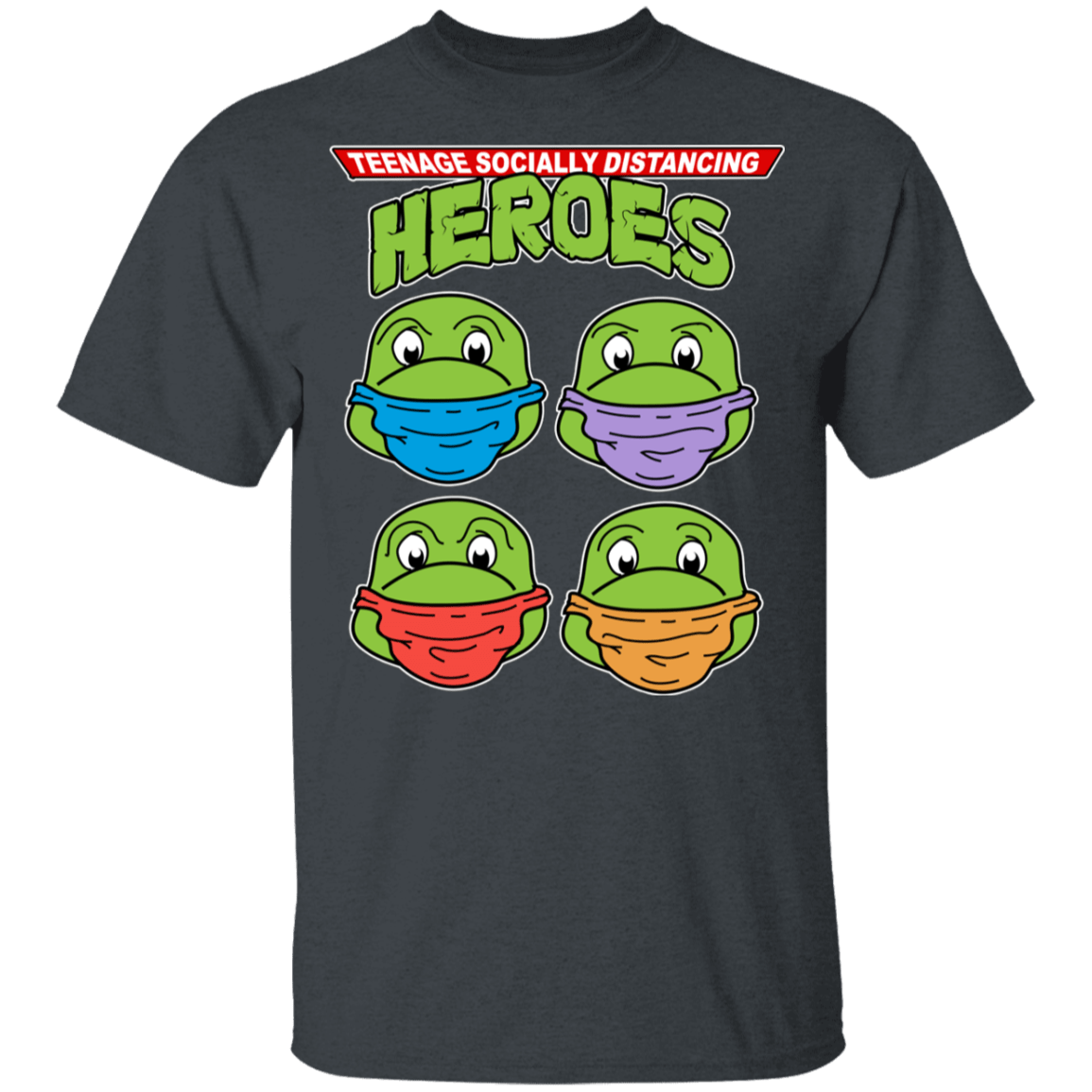 T-Shirts Dark Heather / YXS Teenage Socially Distancing Heroes Youth T-Shirt