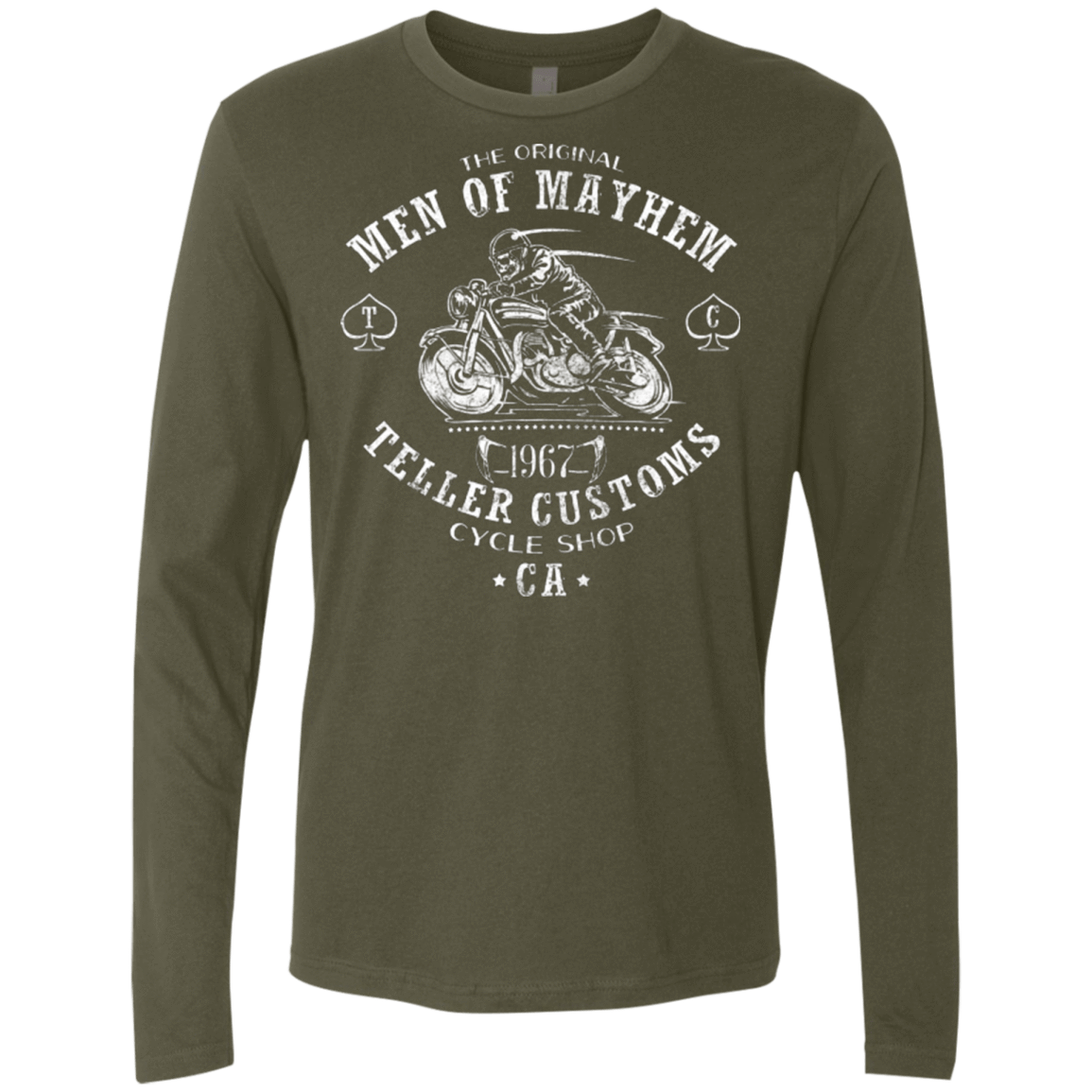 T-Shirts Military Green / Small Teller Custom Men's Premium Long Sleeve