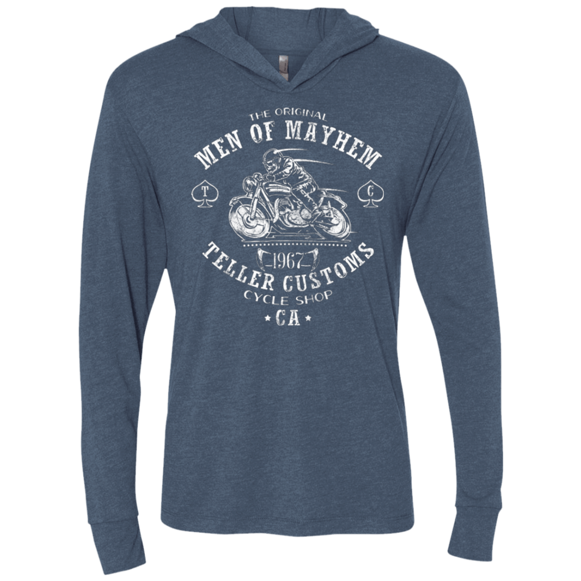 T-Shirts Indigo / X-Small Teller Custom Triblend Long Sleeve Hoodie Tee