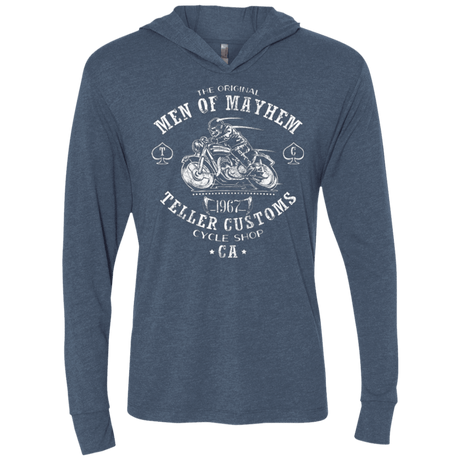 T-Shirts Indigo / X-Small Teller Custom Triblend Long Sleeve Hoodie Tee