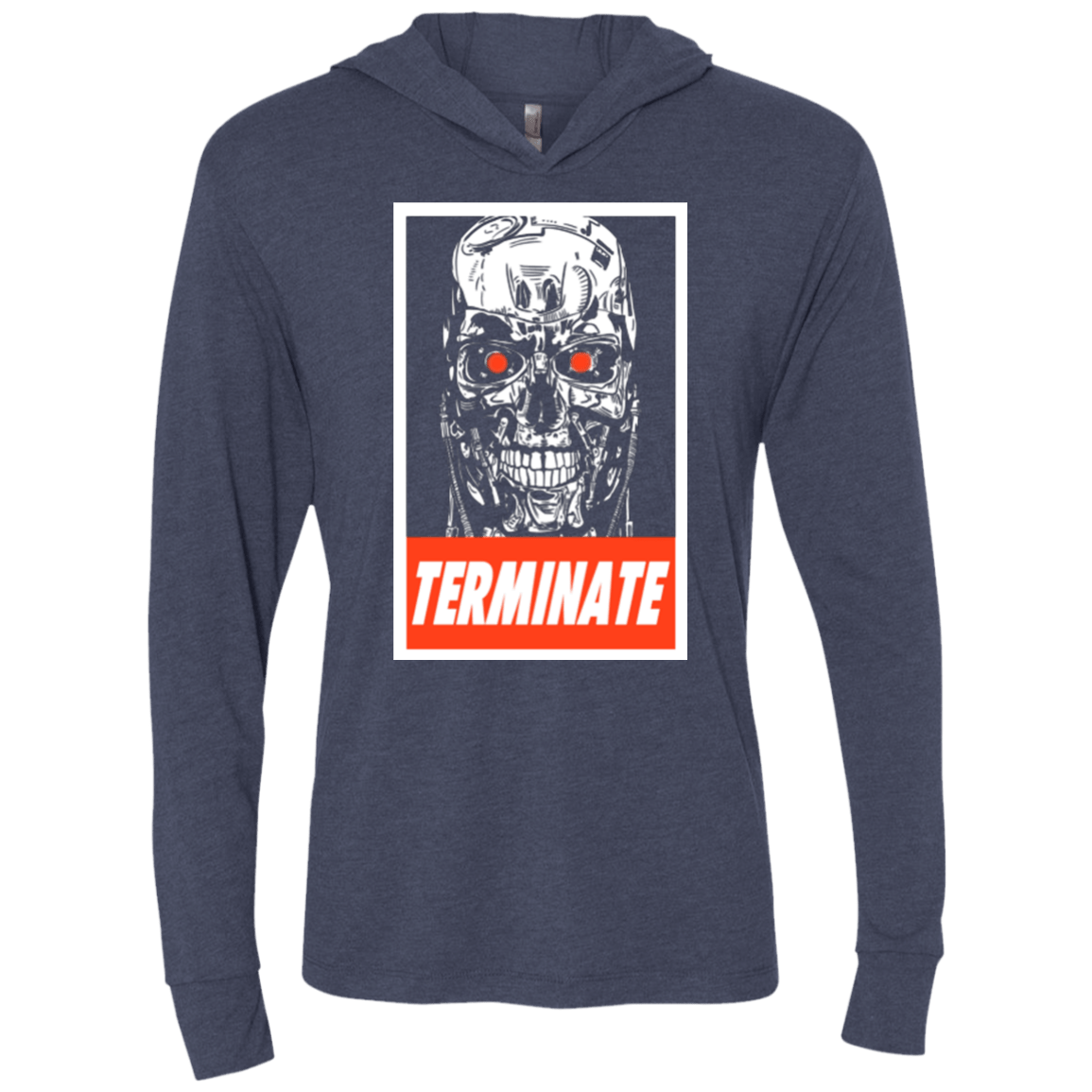 T-Shirts Vintage Navy / X-Small Terminate Triblend Long Sleeve Hoodie Tee
