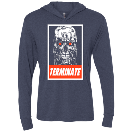 T-Shirts Vintage Navy / X-Small Terminate Triblend Long Sleeve Hoodie Tee