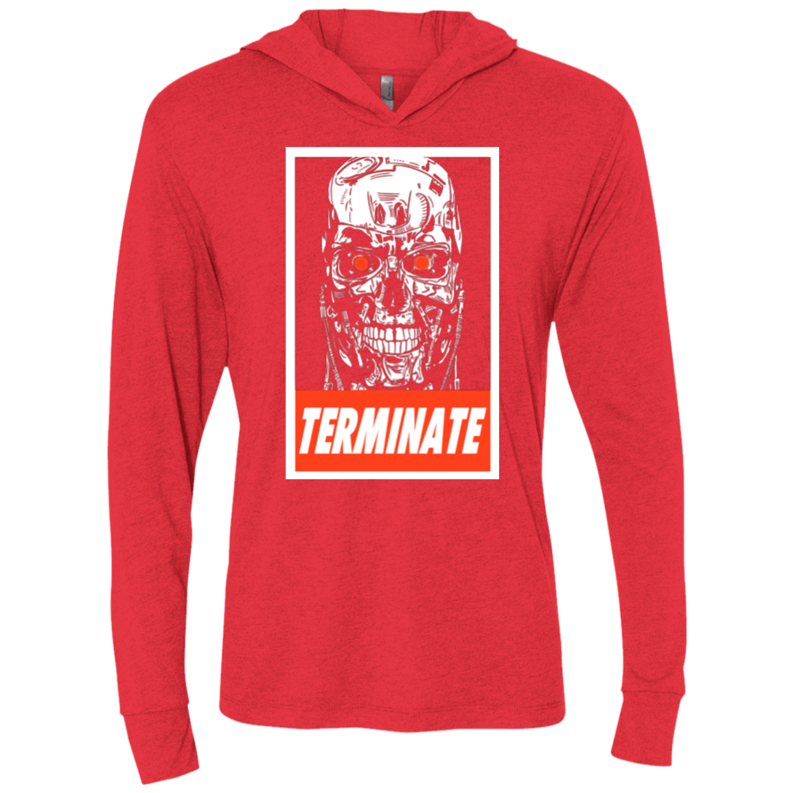 T-Shirts Vintage Red / X-Small Terminate Triblend Long Sleeve Hoodie Tee