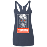 T-Shirts Vintage Navy / X-Small Terminate Women's Triblend Racerback Tank