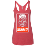 T-Shirts Vintage Red / X-Small Terminate Women's Triblend Racerback Tank
