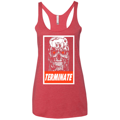 T-Shirts Vintage Red / X-Small Terminate Women's Triblend Racerback Tank