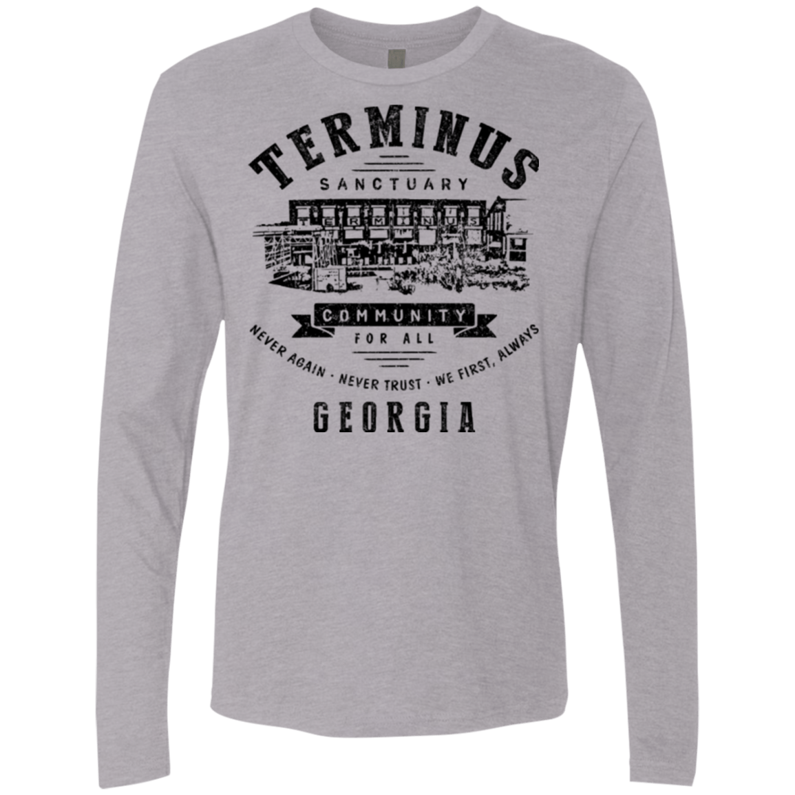 T-Shirts Heather Grey / Small Terminus Sanctuary Community Men's Premium Long Sleeve