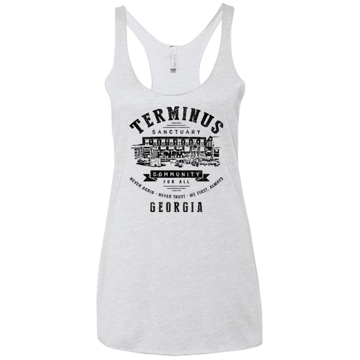 T-Shirts Heather White / X-Small Terminus Sanctuary Community Women's Triblend Racerback Tank