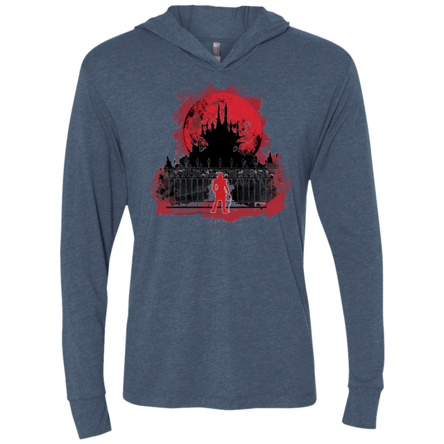 T-Shirts Indigo / X-Small Terrible Night to Have a Curse Triblend Long Sleeve Hoodie Tee