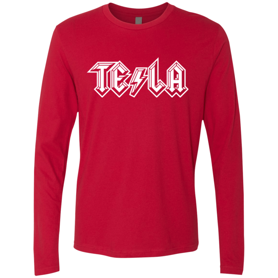 T-Shirts Red / Small TESLA Men's Premium Long Sleeve
