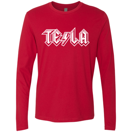 T-Shirts Red / Small TESLA Men's Premium Long Sleeve