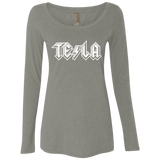 T-Shirts Venetian Grey / Small TESLA Women's Triblend Long Sleeve Shirt