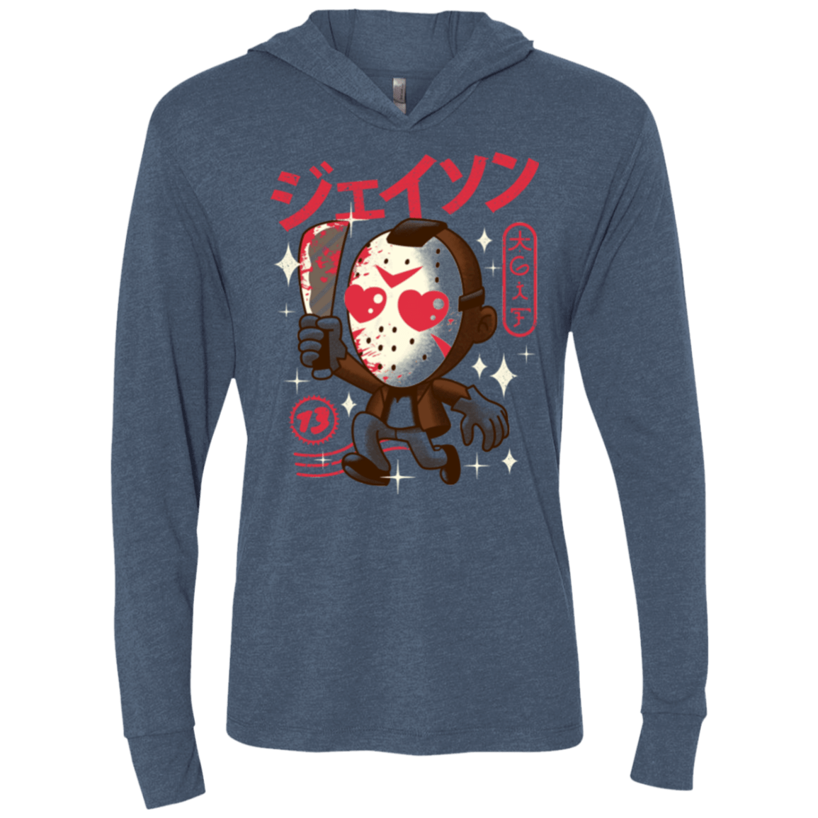 T-Shirts Indigo / X-Small TGIF Kawaii Triblend Long Sleeve Hoodie Tee