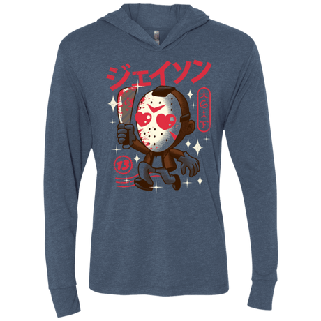 T-Shirts Indigo / X-Small TGIF Kawaii Triblend Long Sleeve Hoodie Tee