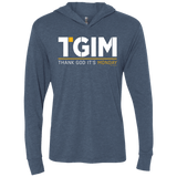 T-Shirts Indigo / X-Small Thank God Its Monday Triblend Long Sleeve Hoodie Tee