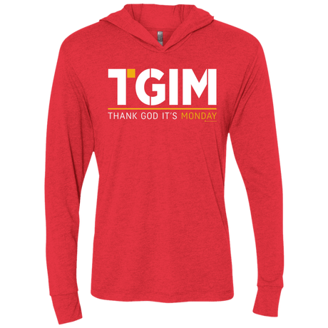 T-Shirts Vintage Red / X-Small Thank God Its Monday Triblend Long Sleeve Hoodie Tee