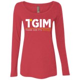 T-Shirts Vintage Red / Small Thank God Its Monday Women's Triblend Long Sleeve Shirt