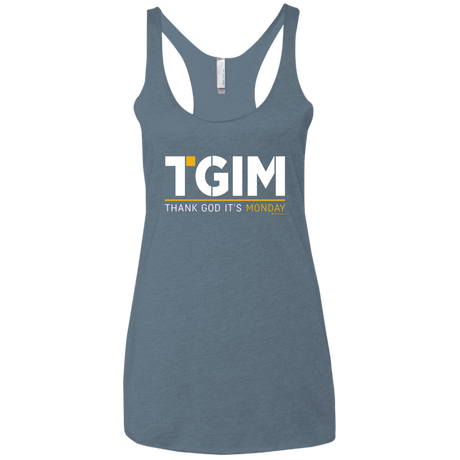 T-Shirts Indigo / X-Small Thank God Its Monday Women's Triblend Racerback Tank