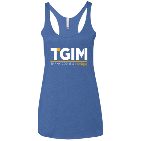 T-Shirts Vintage Royal / X-Small Thank God Its Monday Women's Triblend Racerback Tank