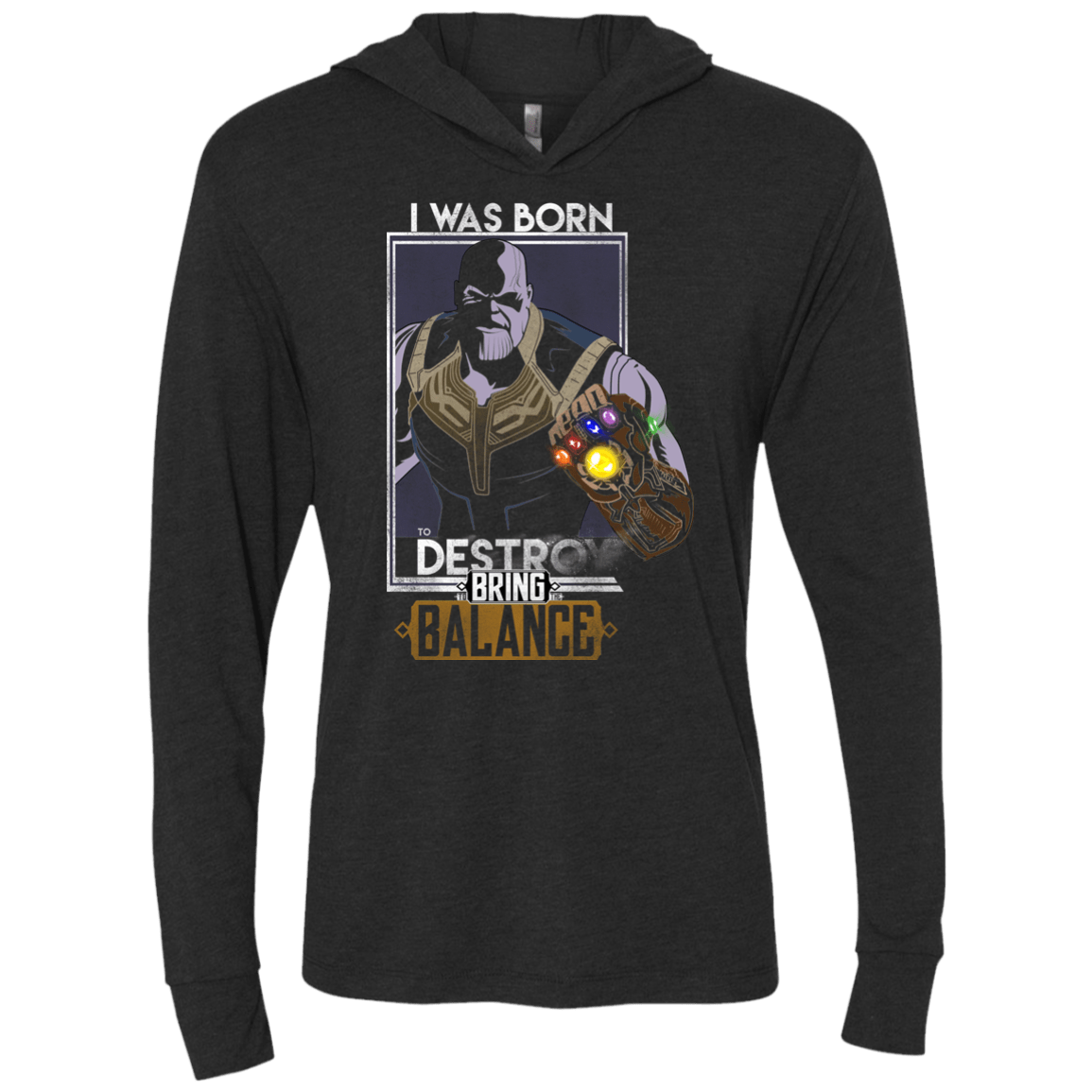 T-Shirts Vintage Black / X-Small Thano Triblend Long Sleeve Hoodie Tee