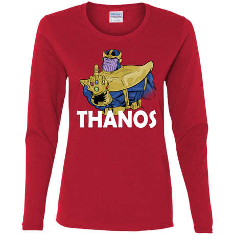 T-Shirts Red / S Thanos Cash Women's Long Sleeve T-Shirt