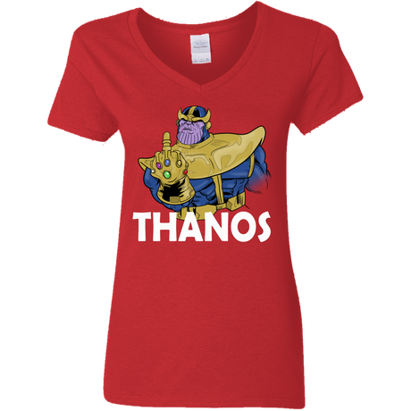 T-Shirts Red / S Thanos Cash Women's V-Neck T-Shirt