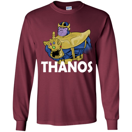 T-Shirts Maroon / YS Thanos Cash Youth Long Sleeve T-Shirt