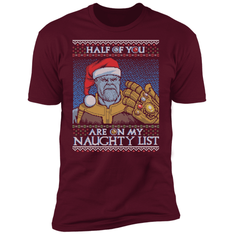 T-Shirts Maroon / S Thanos Naughty List Men's Premium T-Shirt