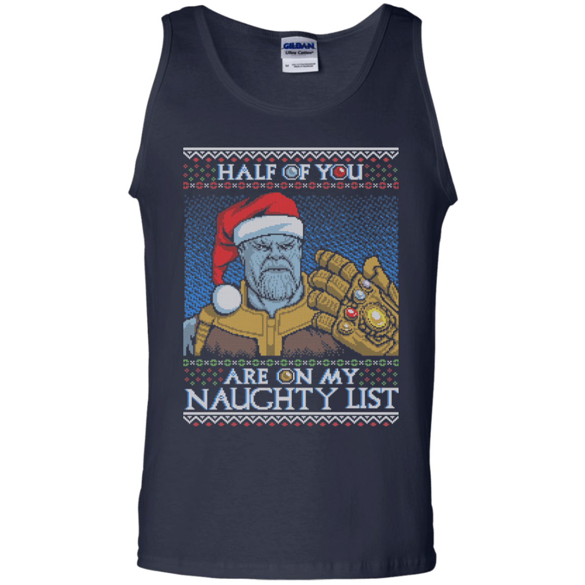 T-Shirts Navy / S Thanos Naughty List Men's Tank Top