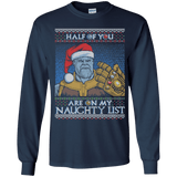 T-Shirts Navy / YS Thanos Naughty List Youth Long Sleeve T-Shirt