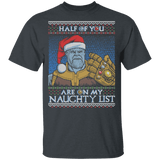 T-Shirts Dark Heather / YXS Thanos Naughty List Youth T-Shirt