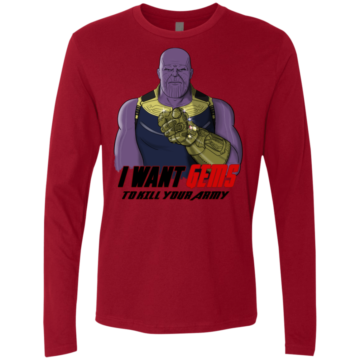 T-Shirts Cardinal / S Thanos Sam Men's Premium Long Sleeve
