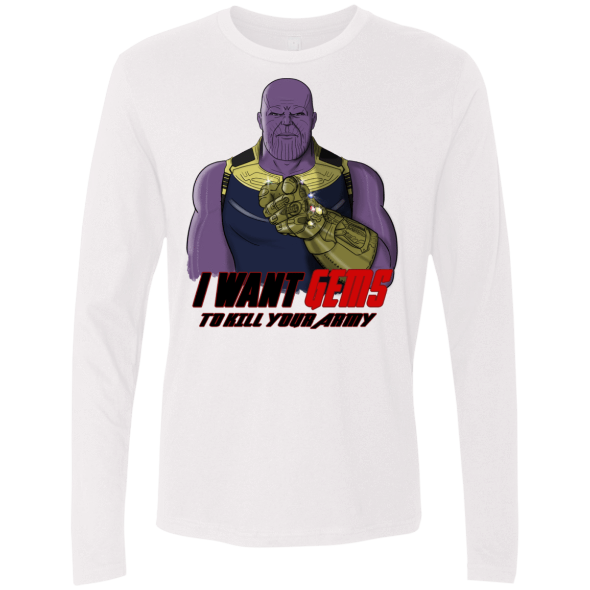 T-Shirts White / S Thanos Sam Men's Premium Long Sleeve