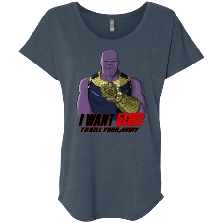 T-Shirts Indigo / X-Small Thanos Sam Triblend Dolman Sleeve