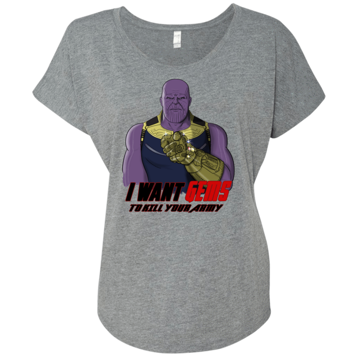 T-Shirts Premium Heather / X-Small Thanos Sam Triblend Dolman Sleeve